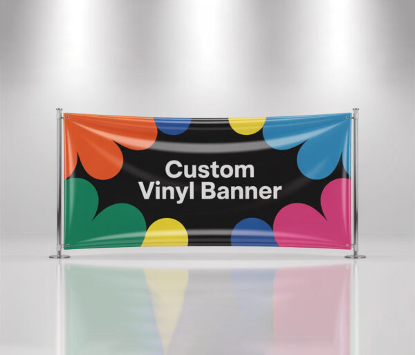 Golden Paper Prints custom vinyl banner for events, promotions, and outdoor advertising in Sharjah, Dubai, UAE.