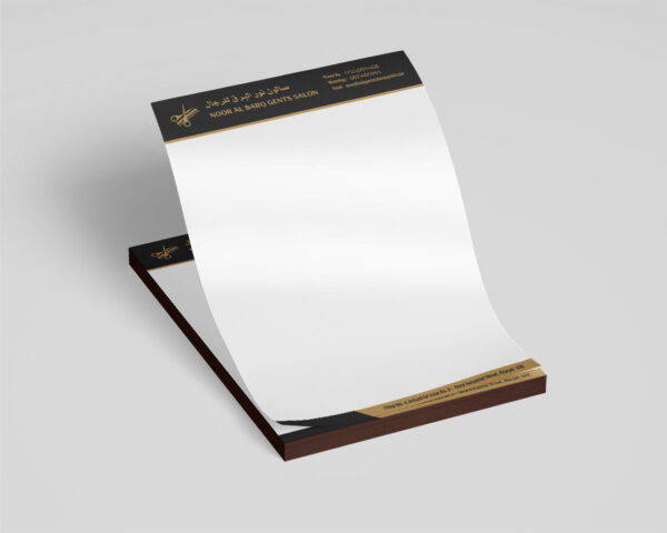 Golden Paper Prints custom printed letterhead for businesses and professionals in Sharjah, Dubai, UAE.